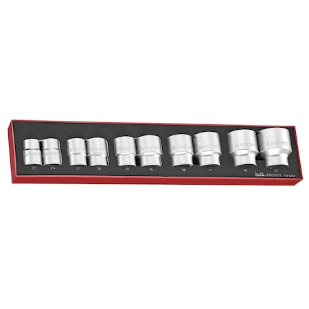 Teng Tools 10 Piece 3/4" Drive 6 Point Metric Shallow Socket Set TEX3410